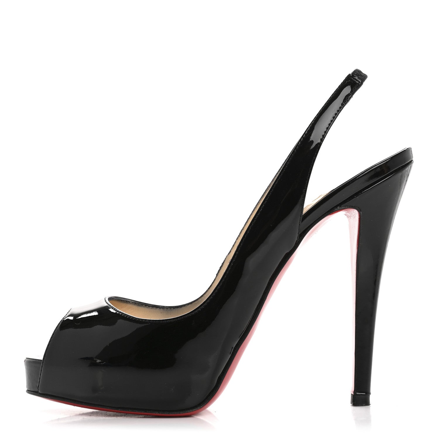 Christian Louboutin Patent Flo Sling 120 Pumps 37 Black 1709197