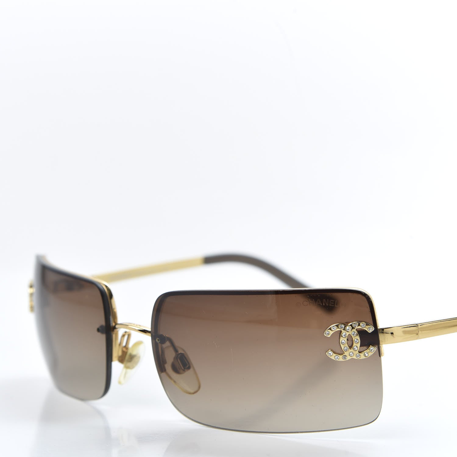 Chanel Crystal CC Logo Sunglasses 4104-B Gold 7 of 8