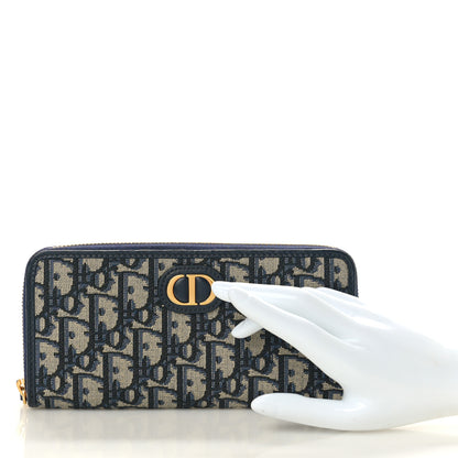Christian Dior Oblique 30 Montaigne Zip Around Wallet Blue 2 of 7