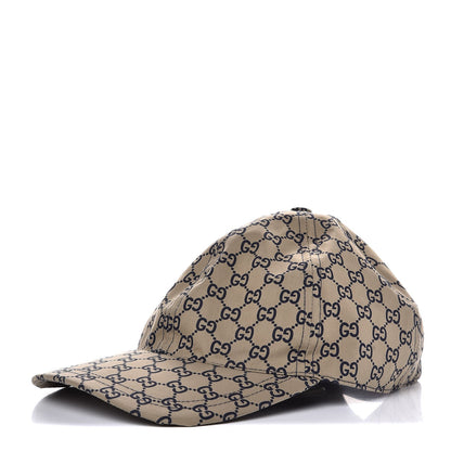 Gucci Cotton Monogram GG Web Baseball Hat M Beige 1 of 9
