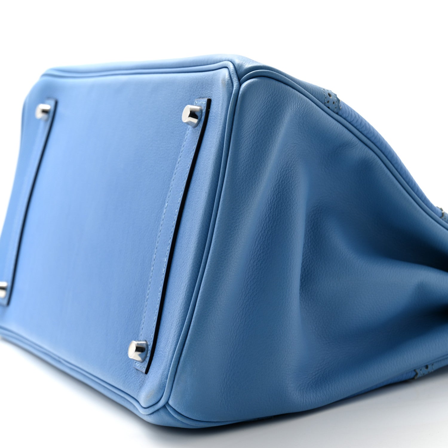 Hermes Togo Swift Ghillies Birkin 35 Bleu Paradis 10 of 13