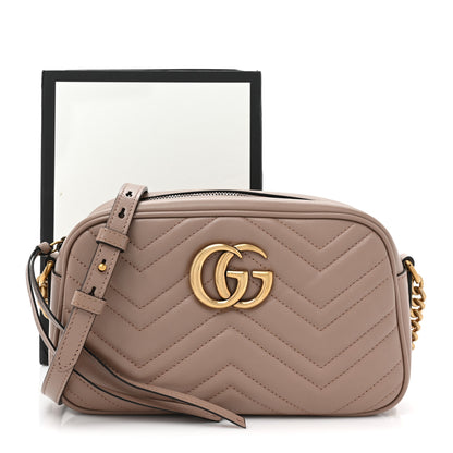 Gucci Calfskin Matelasse Small GG Marmont Chain Shoulder Bag Porcelain Rose 10 of 10