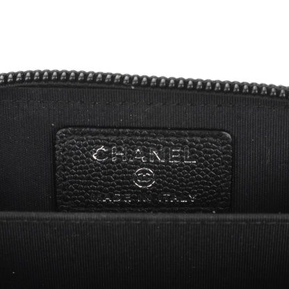 Chanel Caviar Quilted Boy Zip Around Coin Purse Wallet So Black 6 of 7