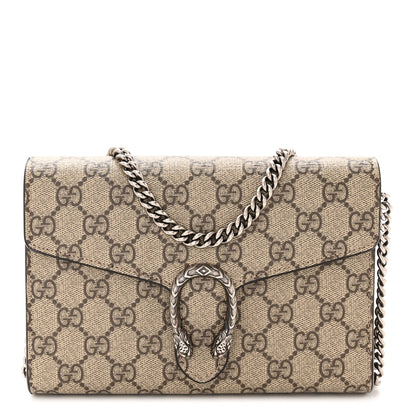 Gucci GG Supreme Monogram Mini Dionysus Chain Wallet Beige Taupe 1 of 12