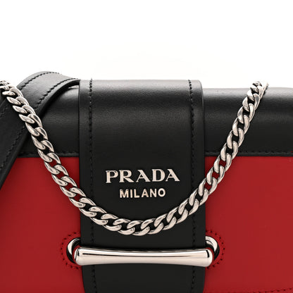 Prada City Calfskin Sidonie Convertible Chain Bag Rosso Black 7 of 9