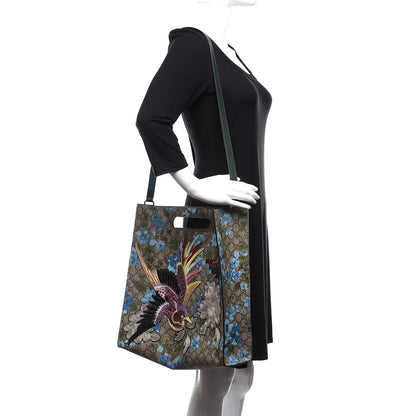 Gucci GG Supreme Monogram Blooms Embroidered Medium XL Tote 2 of 10