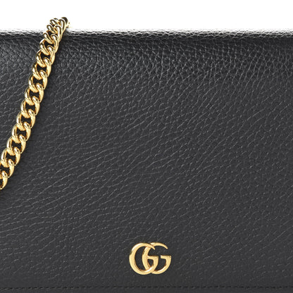 Gucci Calfskin Mini GG Marmont Chain Wallet Black 10 of 10