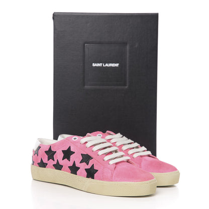 Saint Laurent Suede Star Court Sneakers 37 Pink Black 9 of 9