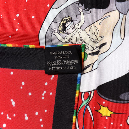 Hermes Silk Space Derby Scarf 90 Rouge Vert Multicolor 4 of 9