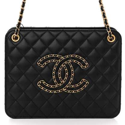 Chanel Calfskin Quilted CC Chain Accordion Tote Black 8 of 10