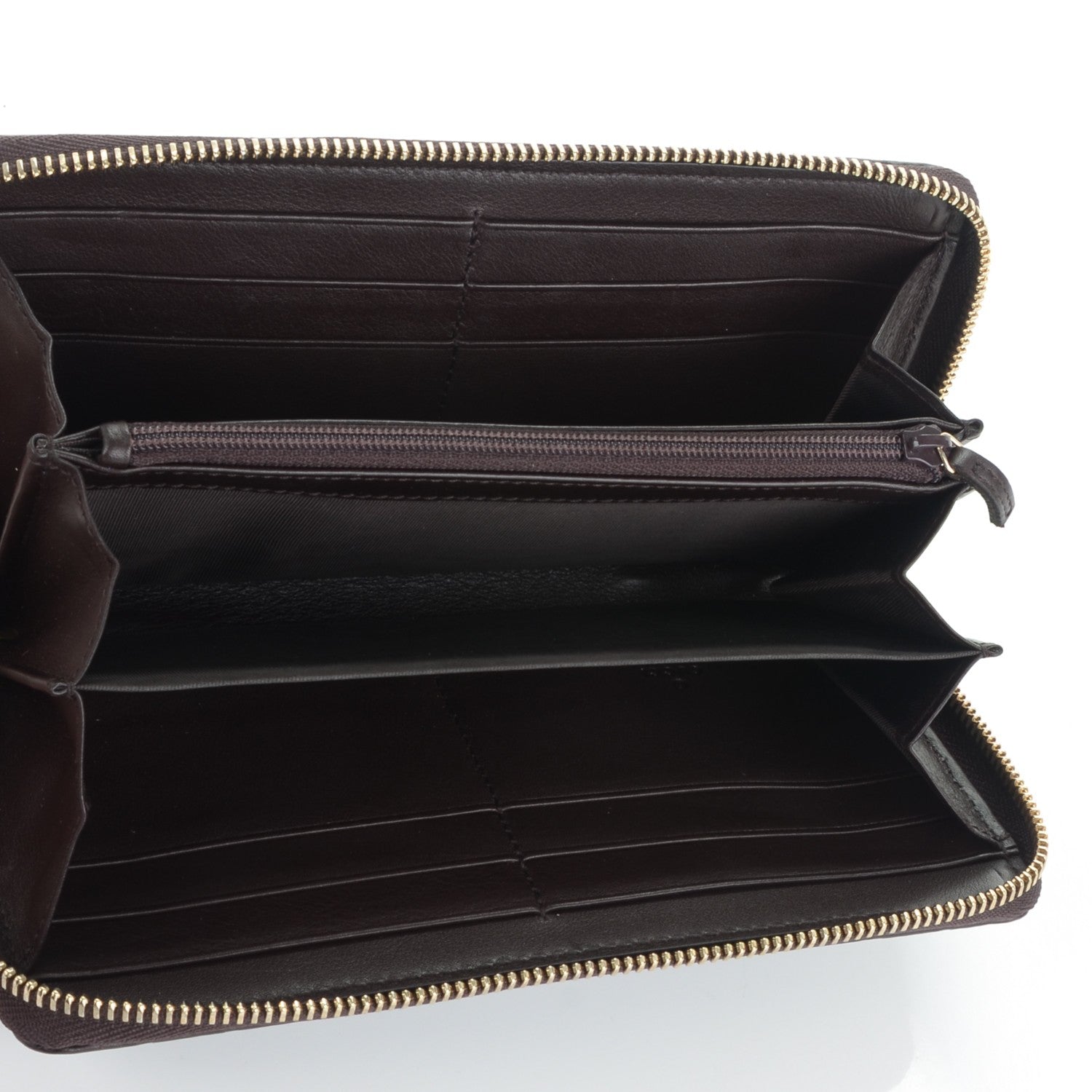 Gucci Guccissima Metal Bar Zip Around Wallet Dark Brown 5 of 7