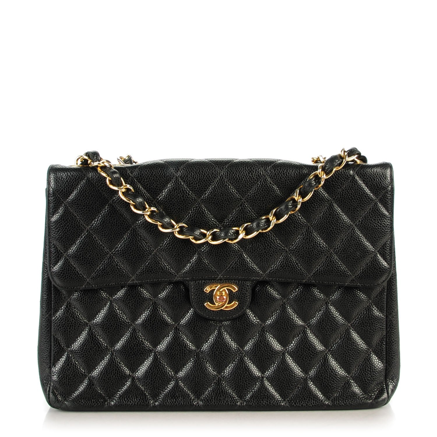 Chanel Caviar Quilted Jumbo Single Flap Black 1 of 8