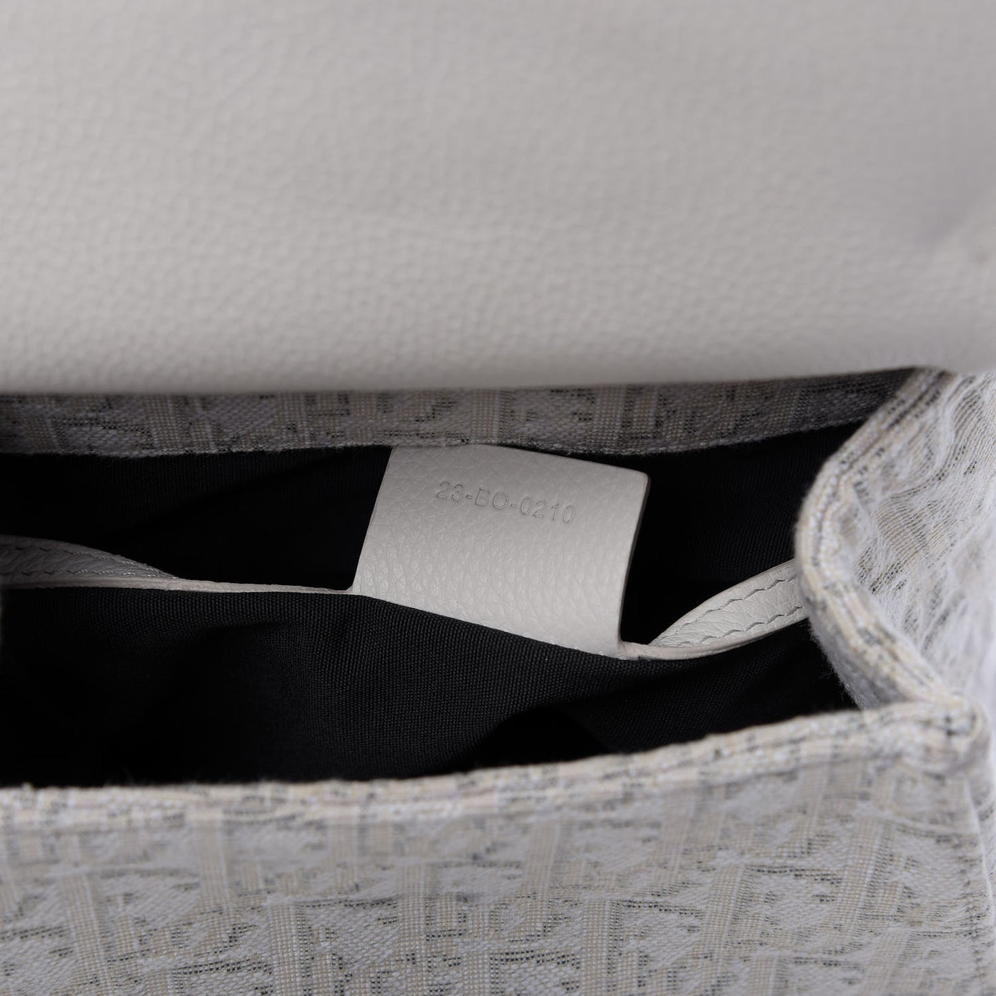 HOMME Oblique Jacquard Calfskin Mini Saddle Backpack Beige