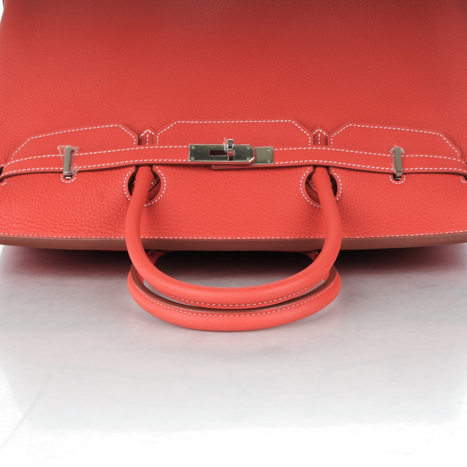 Hermes Taurillon Clemence Eclat Birkin 40 Sanguine Blanc 18 of 24