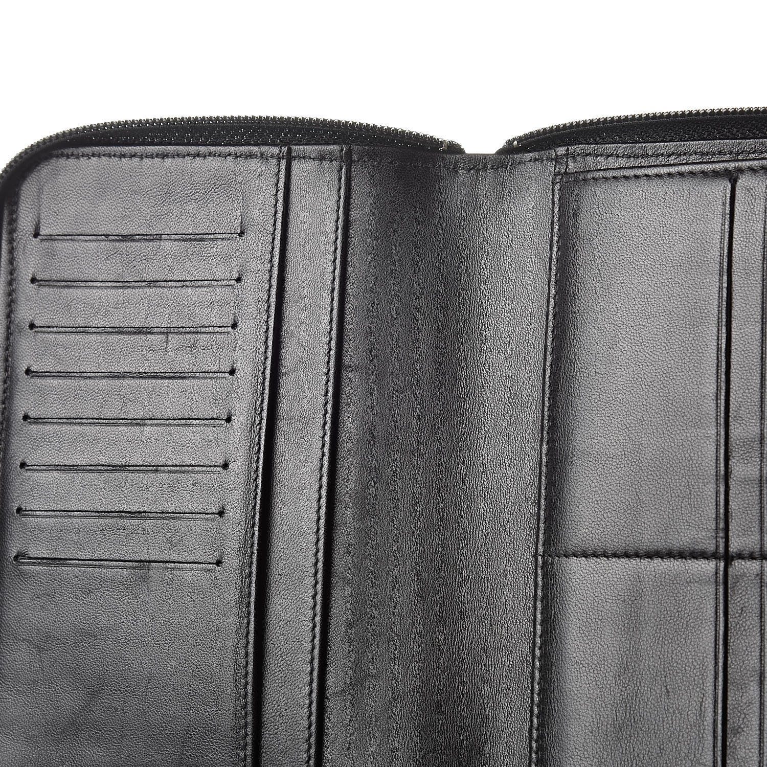 Chanel Lambskin Camellia Embossed Zip Around Organizer Wallet Black 11 of 11