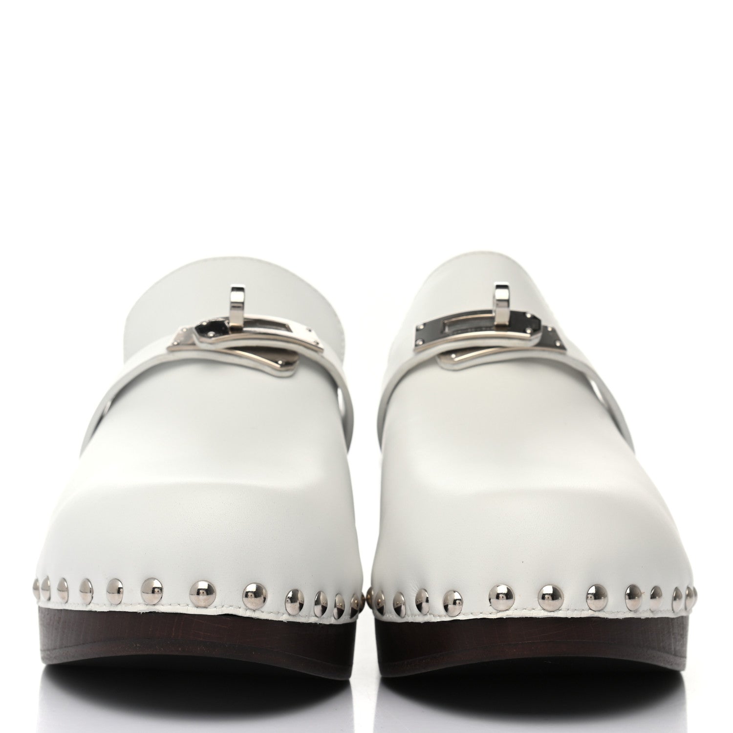 Hermes Calfskin Carlotta Mules 36 White 2 of 8