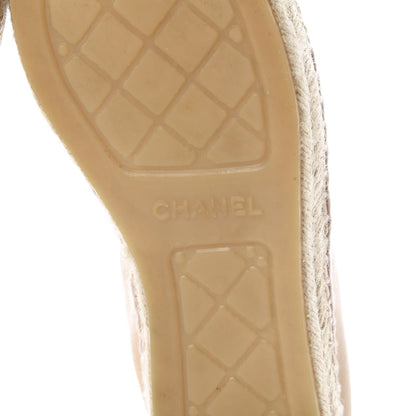 Chanel Lambskin CC Espadrilles 39 Beige Black 7 of 12