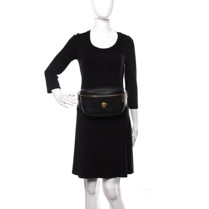 Versace Grained Calfskin Medusa Belt Bag Black 2 of 9