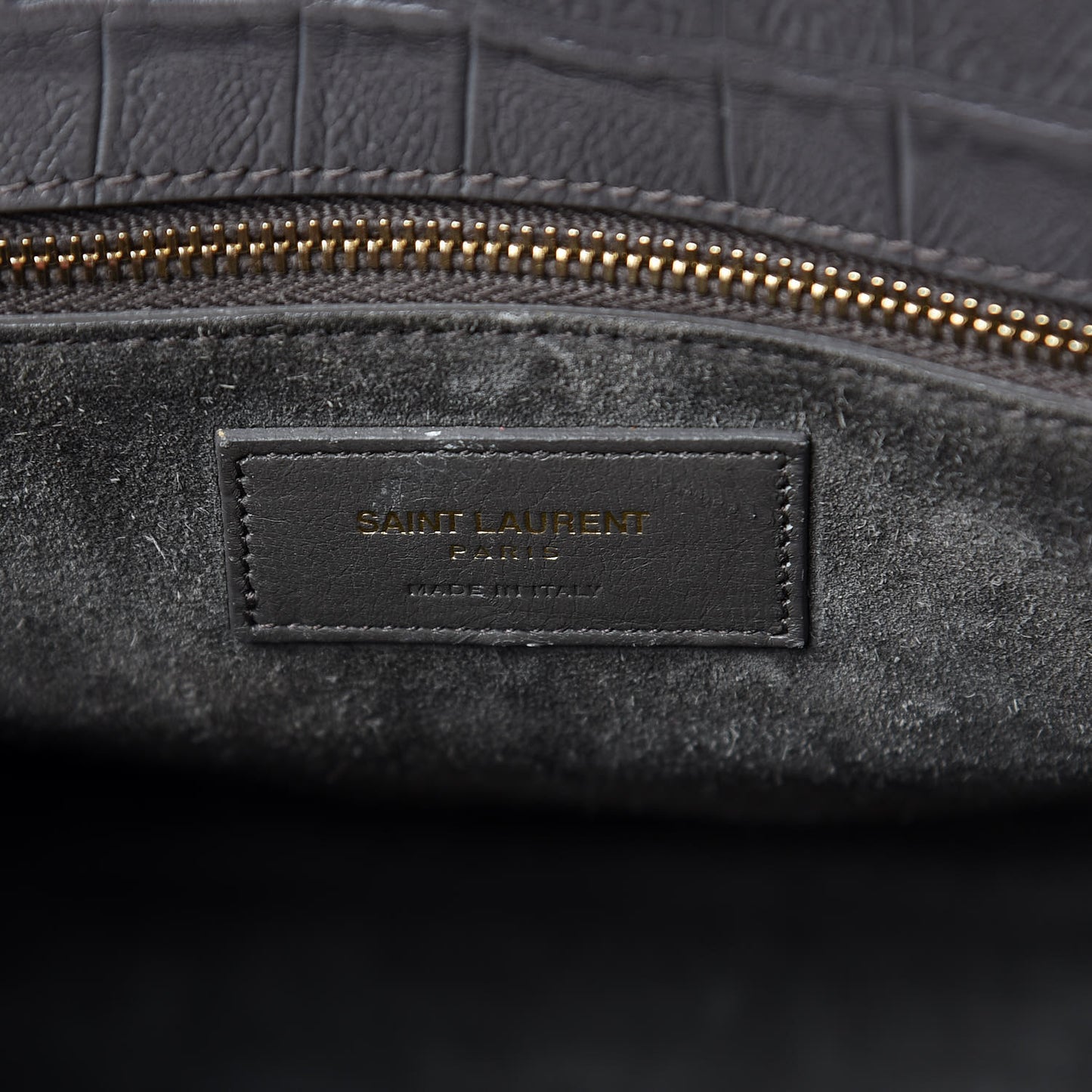 Calfskin Crocodile Embossed Small Sac De Jour Fog