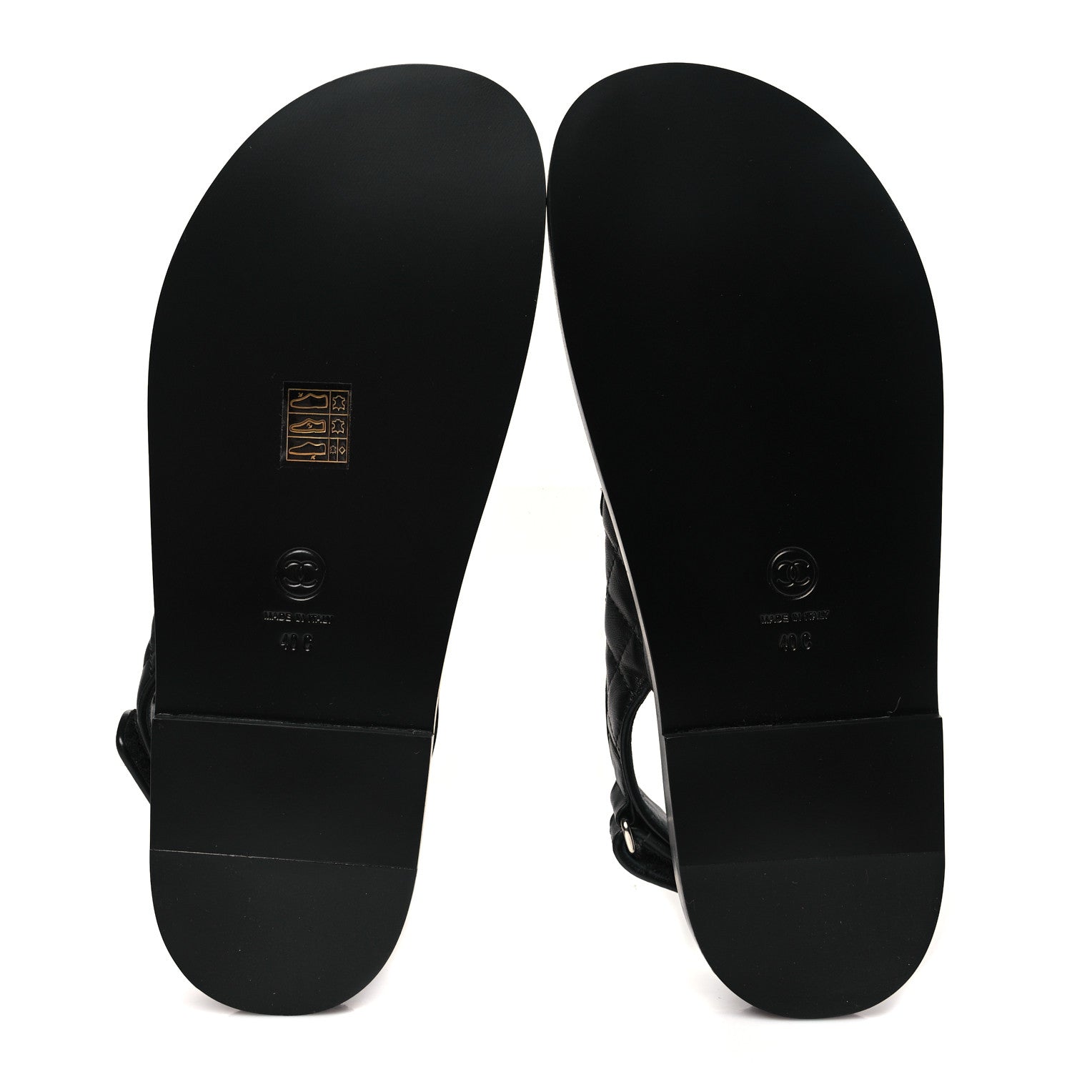 Chanel Lambskin Velcro Dad Sandals 40 Black 6 of 9