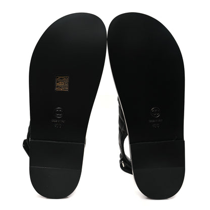 Chanel Lambskin Velcro Dad Sandals 40 Black 6 of 9