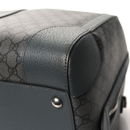 Gucci GG Supreme Monogram Textured Dollar Calfskin Large Savoy Duffle Bag Grey Black Graphite Grey 11 of 11