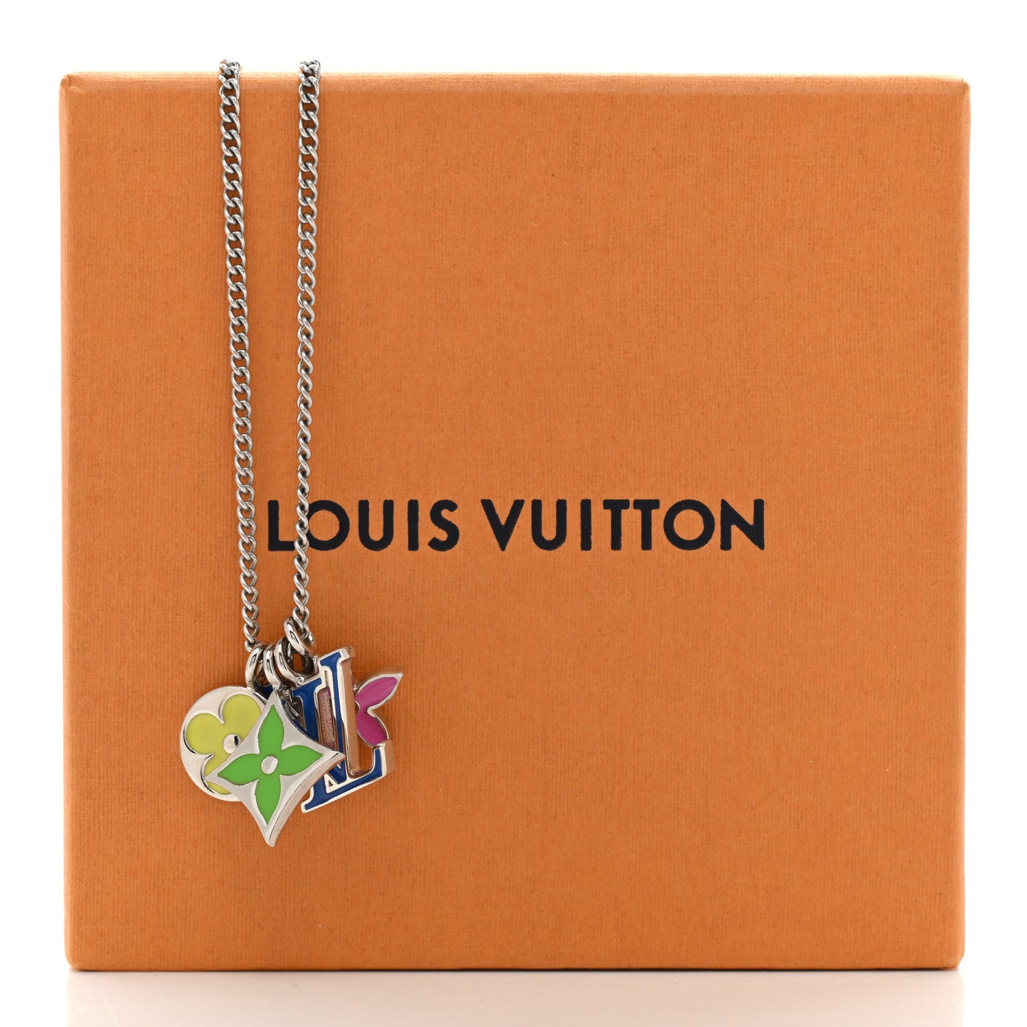 Louis Vuitton Metal LV Instinct Necklace Silver Multicolor 9 of 9