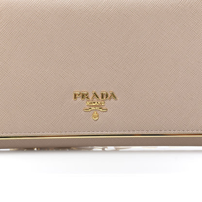 Prada Saffiano Metal Bar Chain Wallet Cammeo 10 of 11