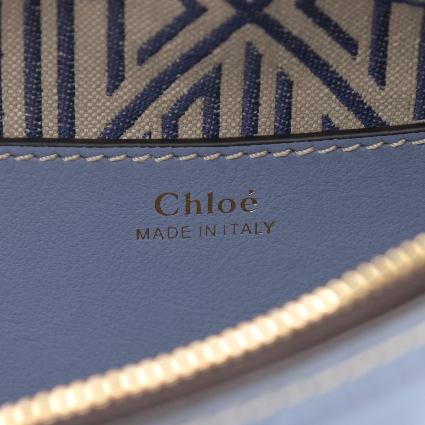 Crocodile Embossed Mini Daria Chain Bag Washed Blue