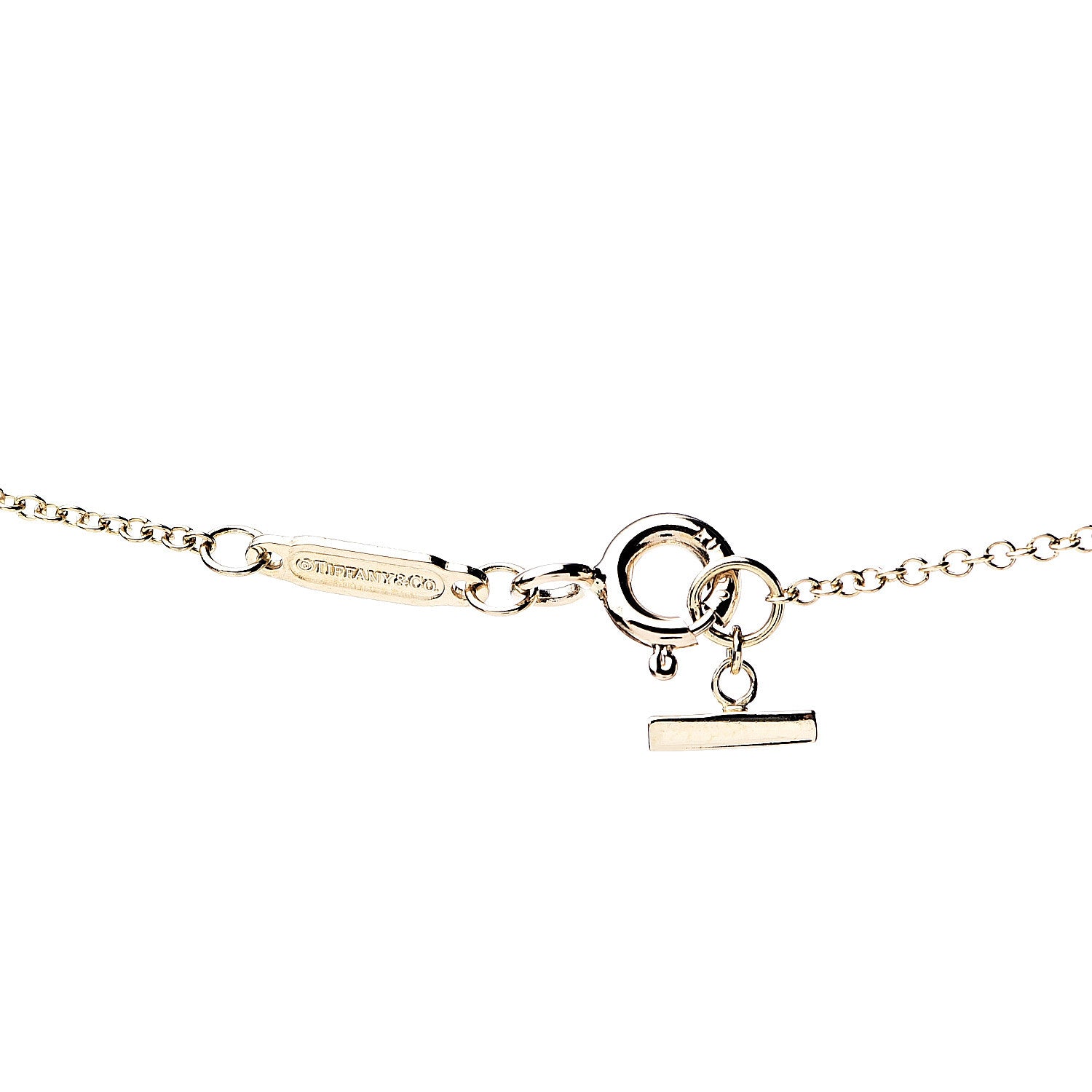 Tiffany 18K Yellow Gold Large T Smile Pendant Necklace 4 of 6