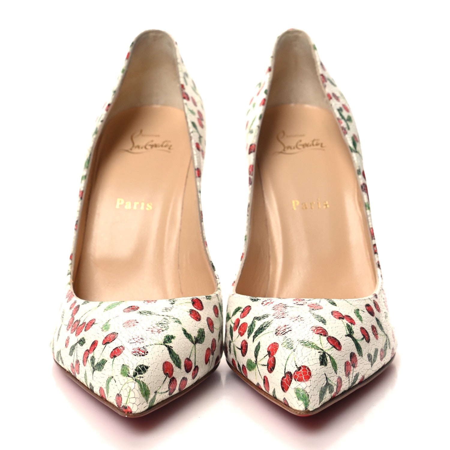 Christian Louboutin Calf Caviar Cerise Pigalle Follies 100 Pumps 40.5 Latte 2 of 8