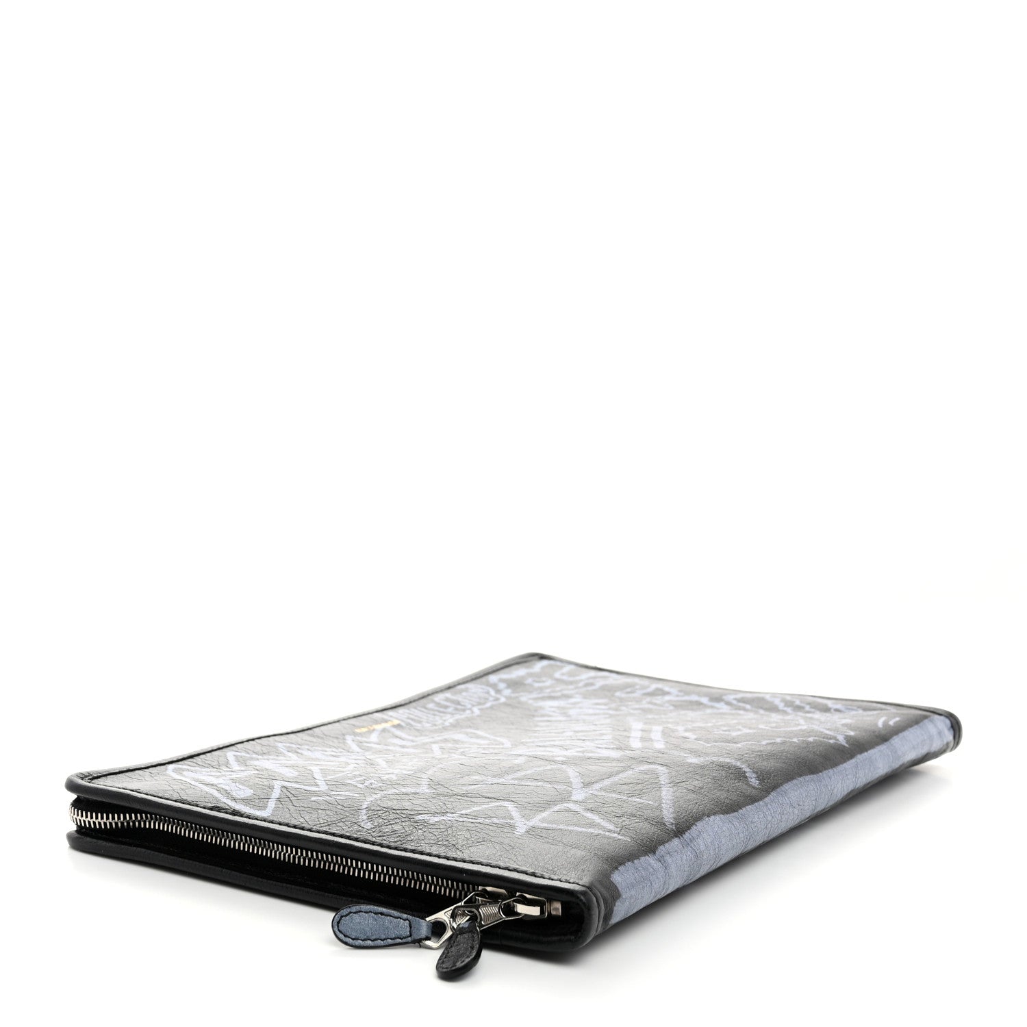 Balenciaga Agneau Arena Graffiti All Over Bazar Pouch Black White 4 of 7