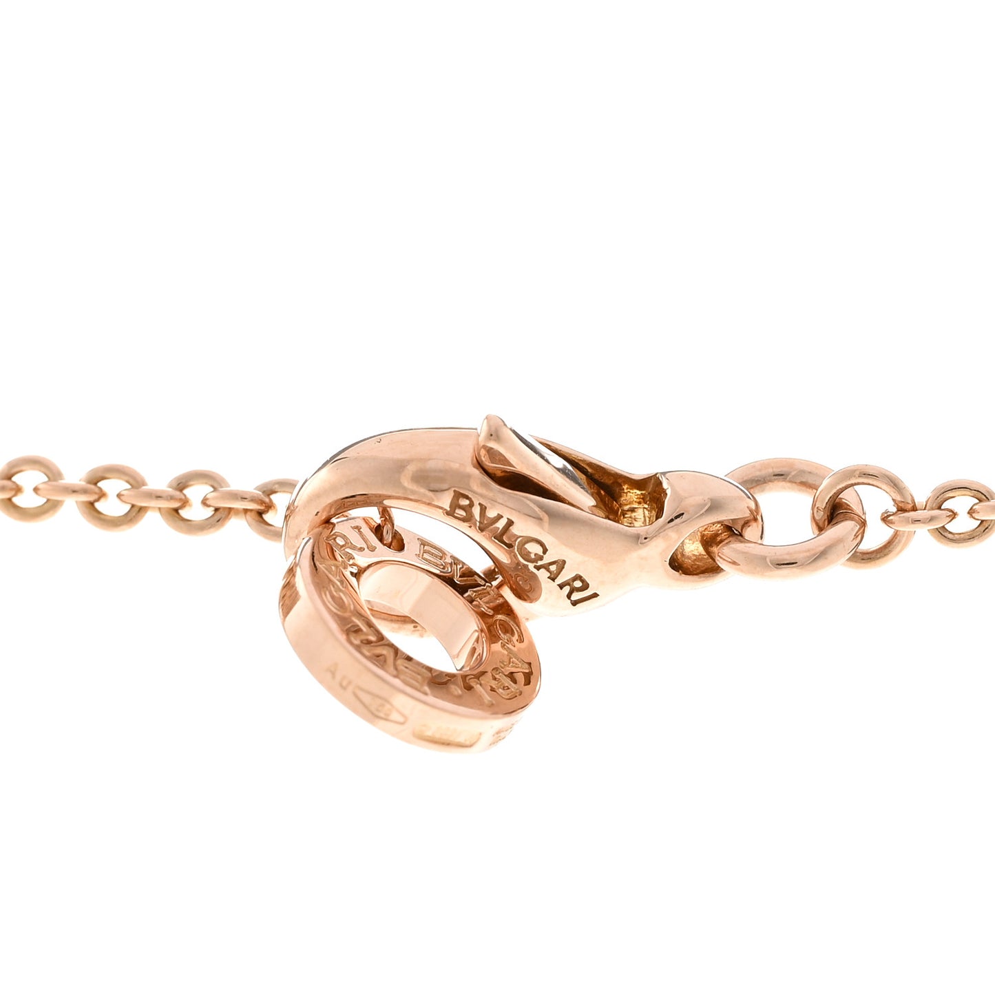 18K Rose Gold Diamond White Ceramic B.Zero1 Necklace