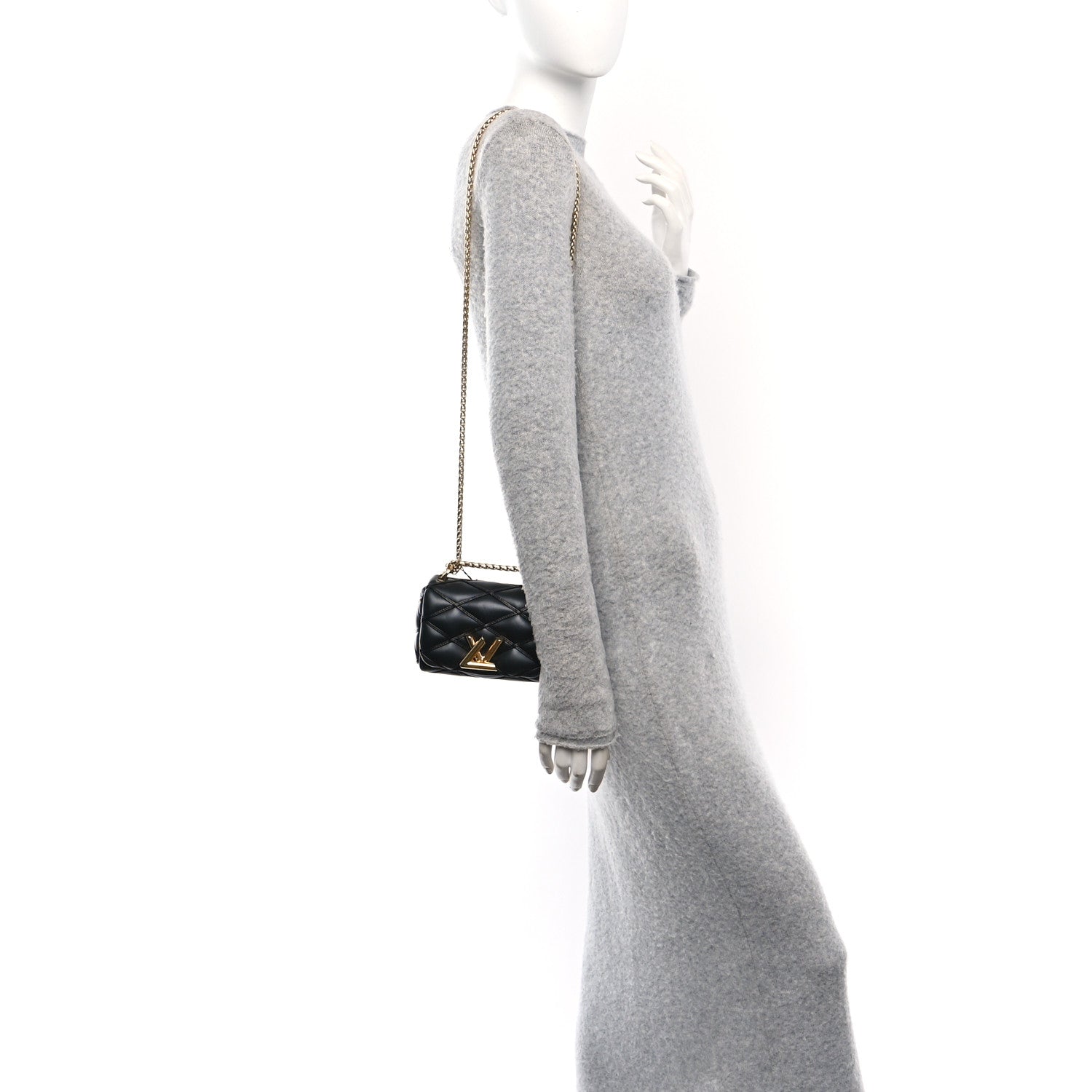 Louis Vuitton Lambskin Malletage Pico GO-14 Black 2 of 9