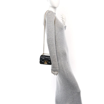 Louis Vuitton Lambskin Malletage Pico GO-14 Black 2 of 9