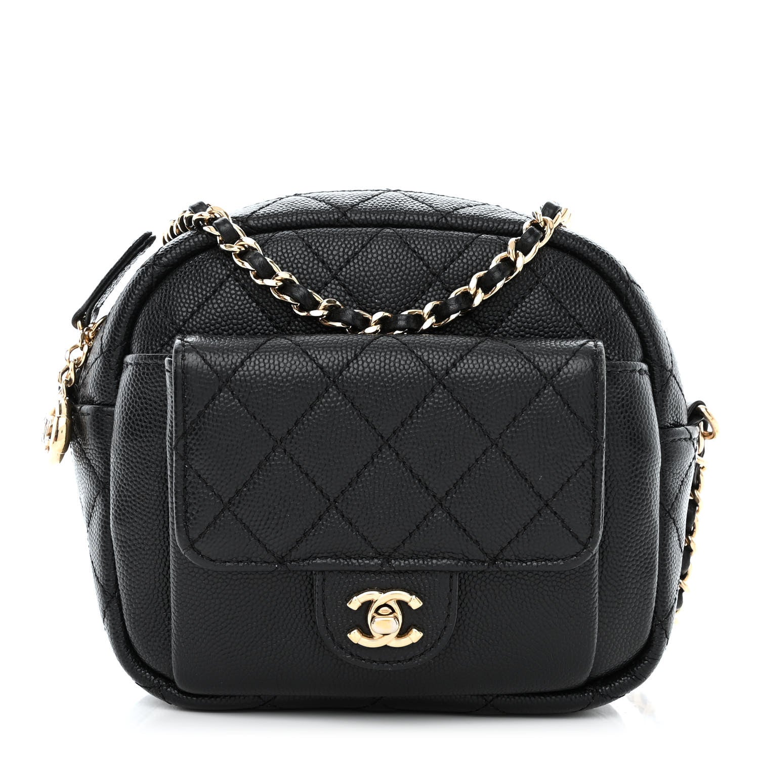 Chanel Caviar Quilted CC Day Camera Case Black 1 of 10