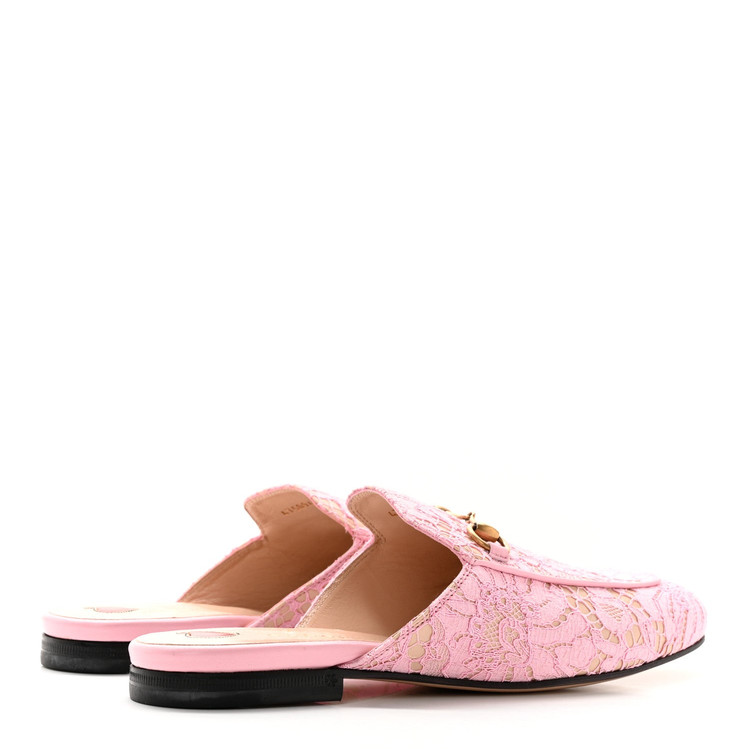 Gucci Lace Malaga Kid Womens Princetown Slippers 38 Sugar Pink Skin Rose 4 of 21