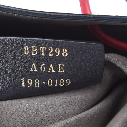 Fendi Vitello Grace F is Fendi Bi-Color FF 1974 Embossed Grande Mon Tresor Bucket Bag Maya Black Fragola 7 of 9
