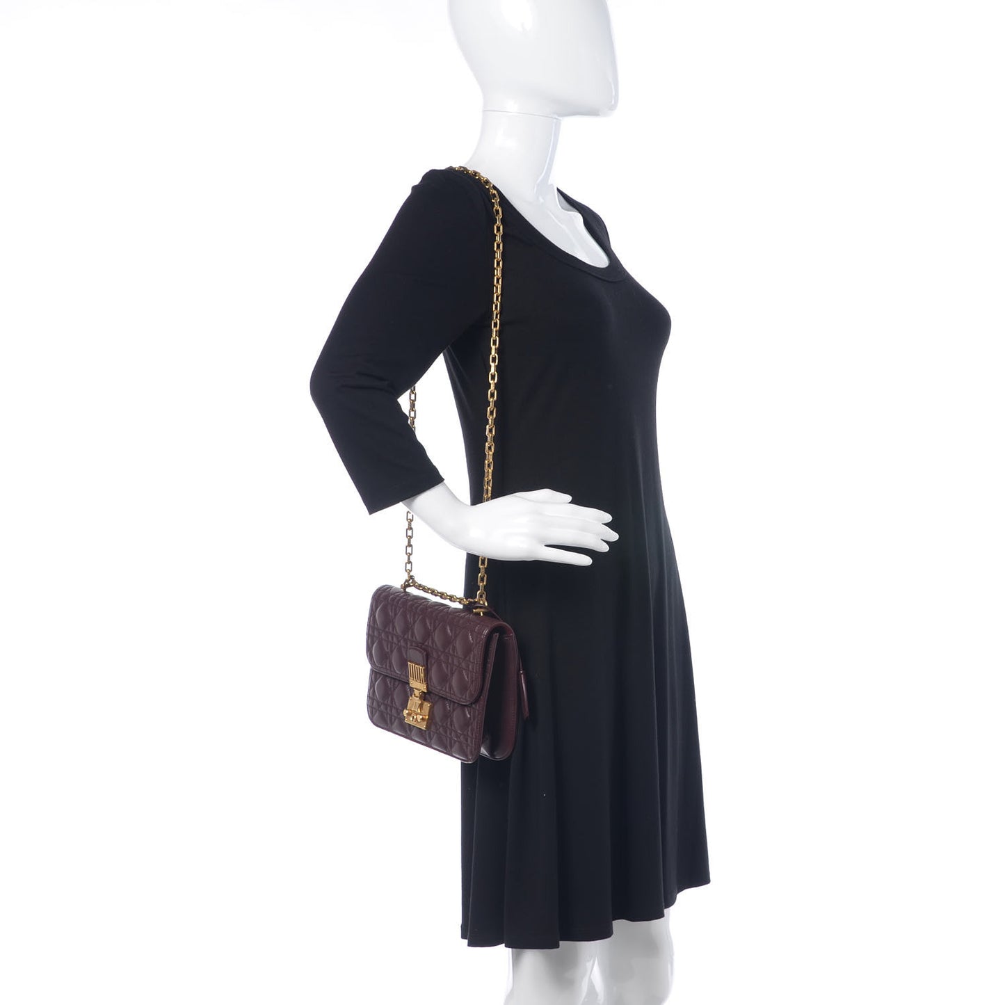Lambskin Cannage Large Dioraddict Flap Bag Burgundy