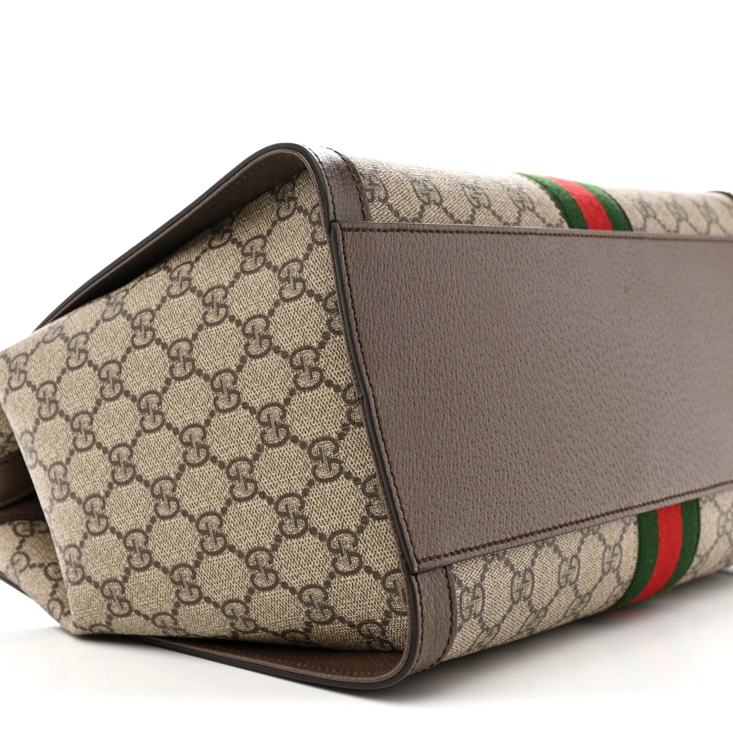 Gucci GG Supreme Monogram Web Medium Ophidia Tote Bag Brown 9 of 10
