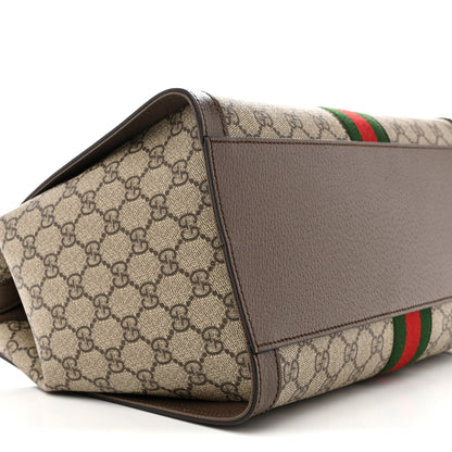 Gucci GG Supreme Monogram Web Medium Ophidia Tote Bag Brown 9 of 10