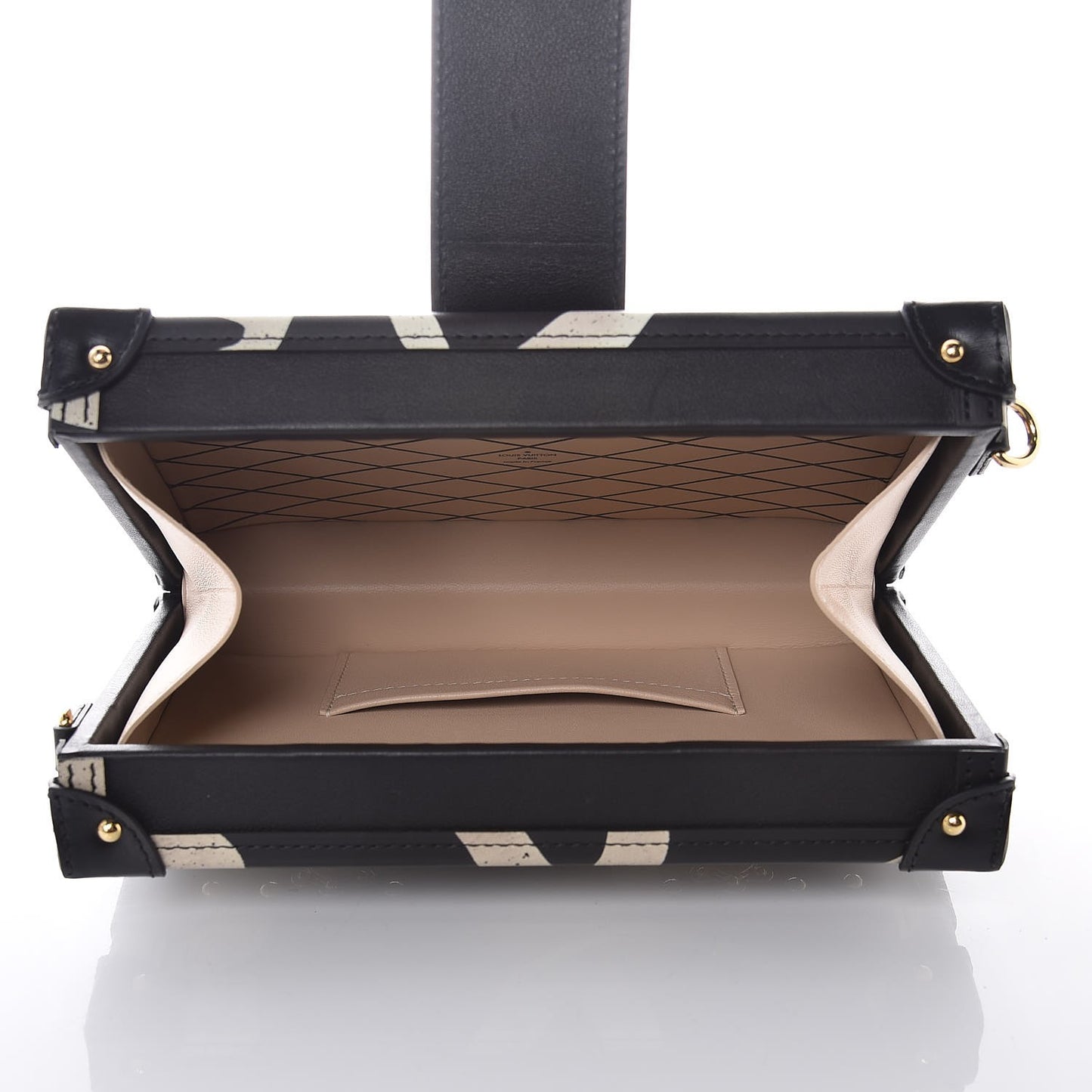 Calfskin Petite Malle Black White