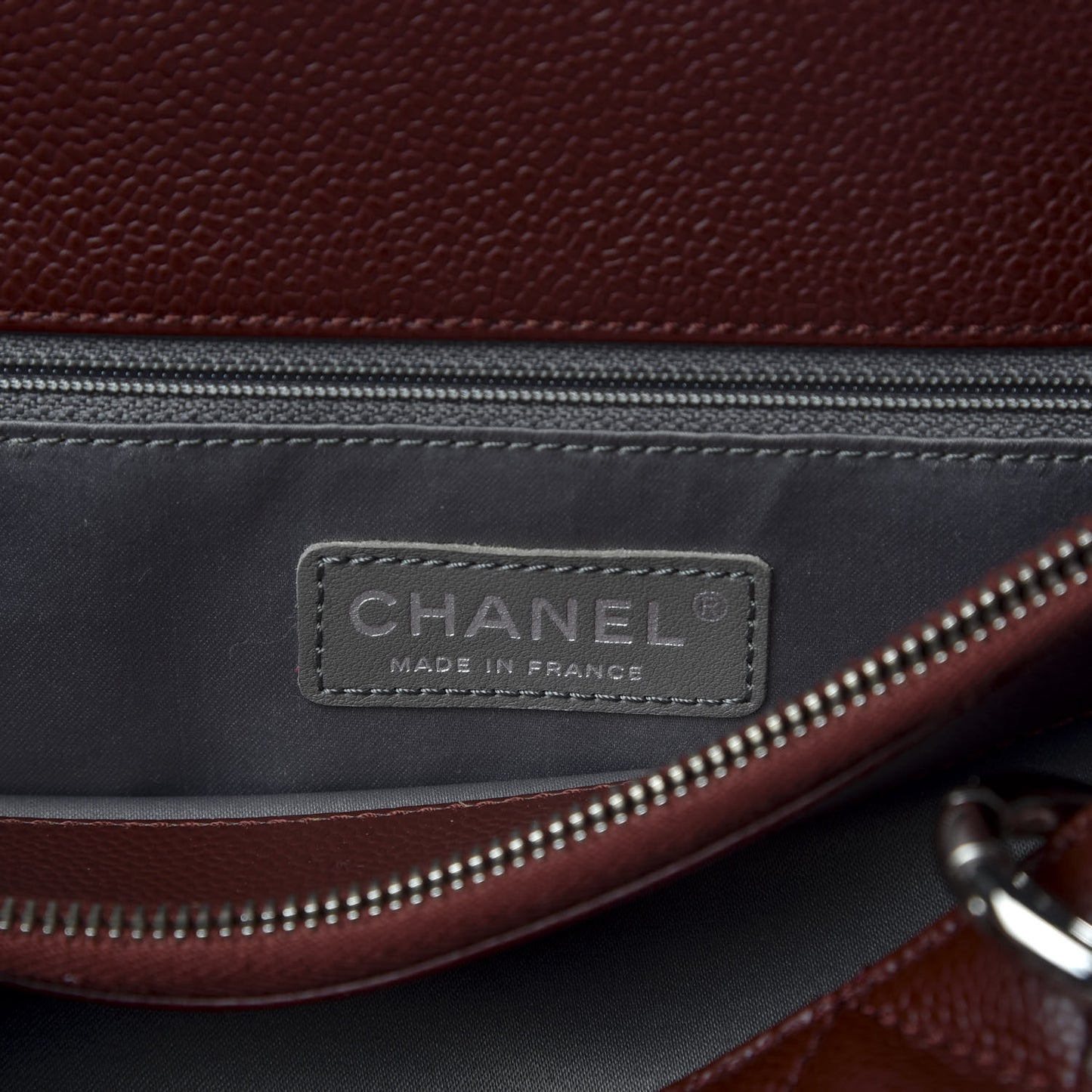 Caviar Quilted Grand Shopping Tote GST Dark Burgundy