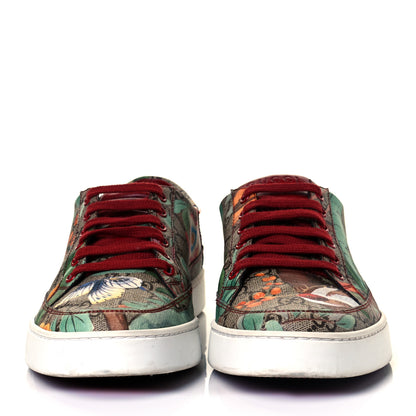 Gucci GG Supreme Monogram Tian Mens Low Top Sneakers 7.5 Beige Multicolor Red 2 of 9