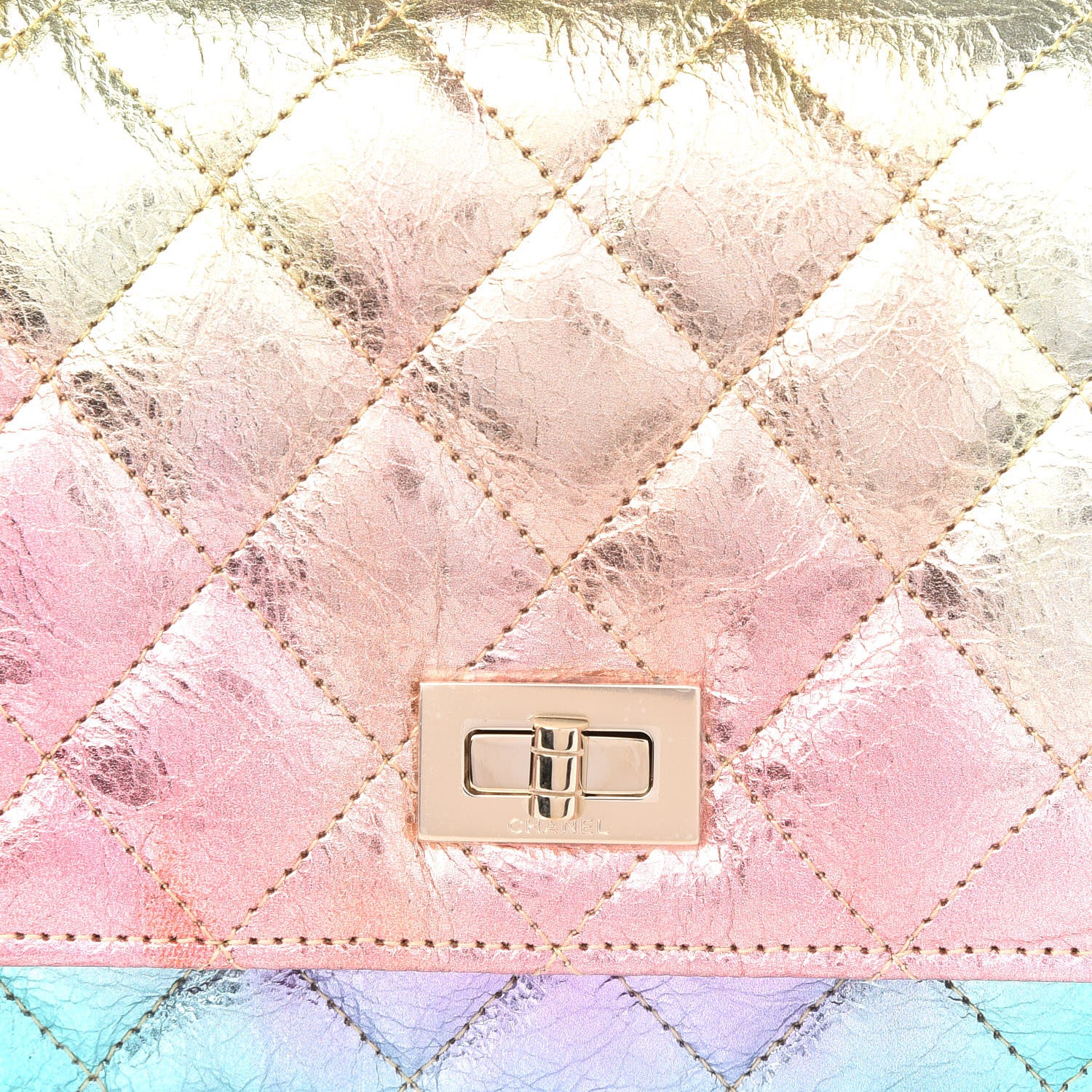 Chanel Metallic Goatskin Quilted 2.55 Reissue Wallet on Chain WOC Multicolor 9 of 10