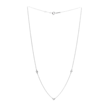 Tiffany Platinum Diamond 3 Station Diamonds by the Yard Necklace 3 of 6