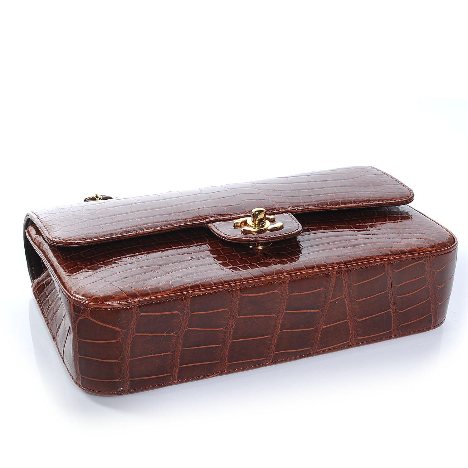 Chanel Alligator Medium Double Flap Brown 4 of 8