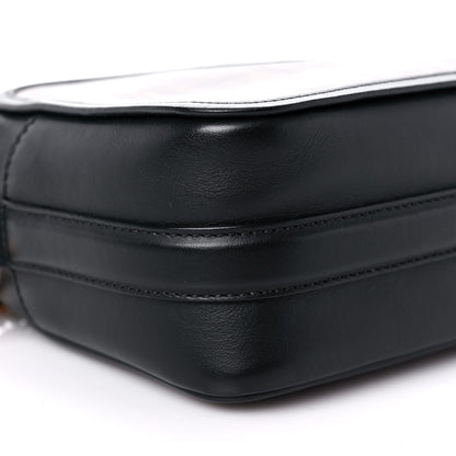 Fendi Glazed Fabric Vitello Century FF 1974 Stamp Patch Camera Case Mogano Panna Black 8 of 12