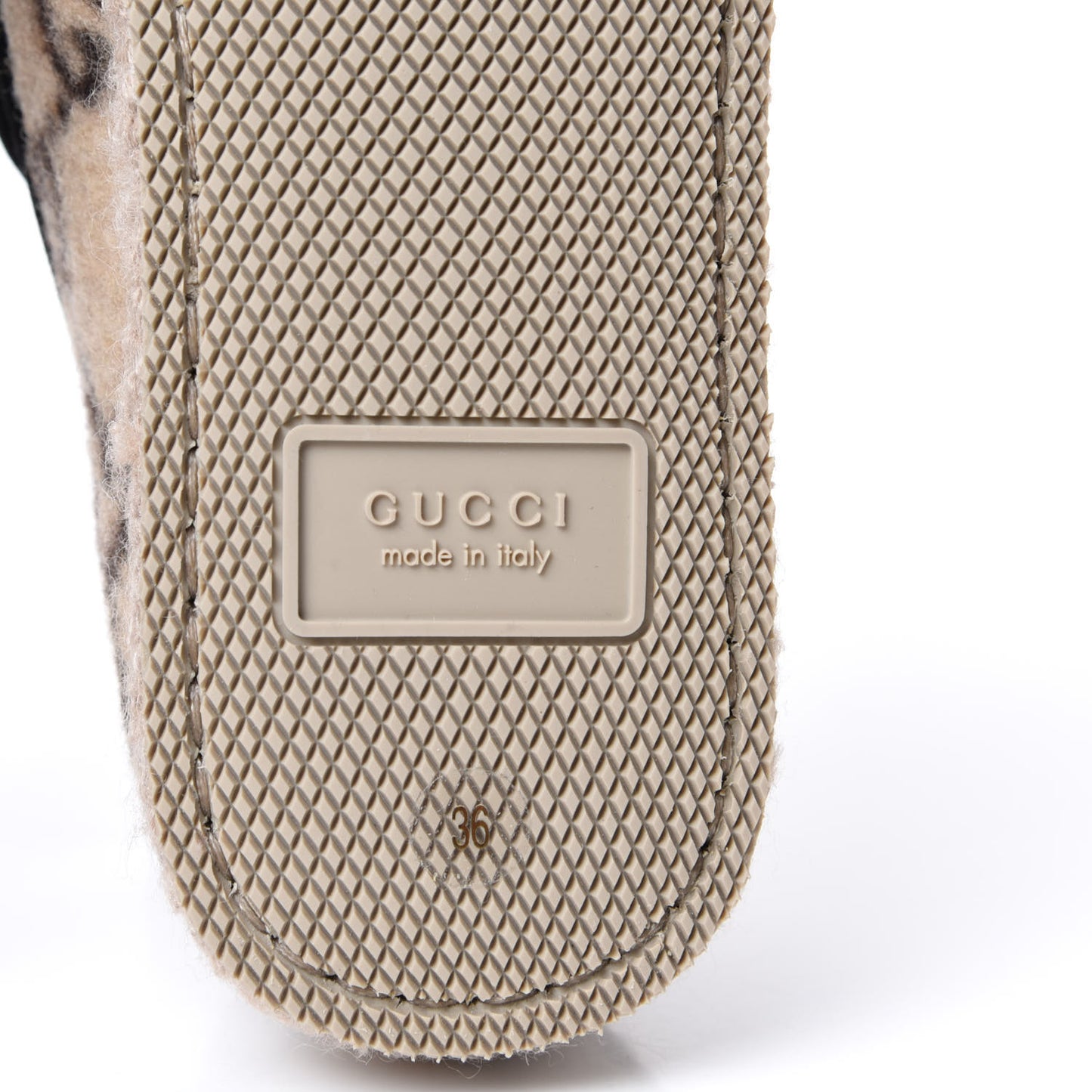 Covered Wool GG Monogram Womens Fria Horsebit Loafers 36 Beige Ebony Black Butterscotch