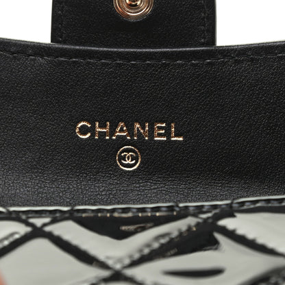 Chanel Patent Quilted Flap Card Holder Wallet Black 6 of 8